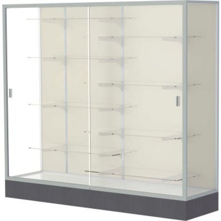 WADDELL DISPLAY CASE OF GHENT Colossus Floor Case, Plaque Back, Satin Frame, 72"L x 66"H x 20"D 2606-PB-SN